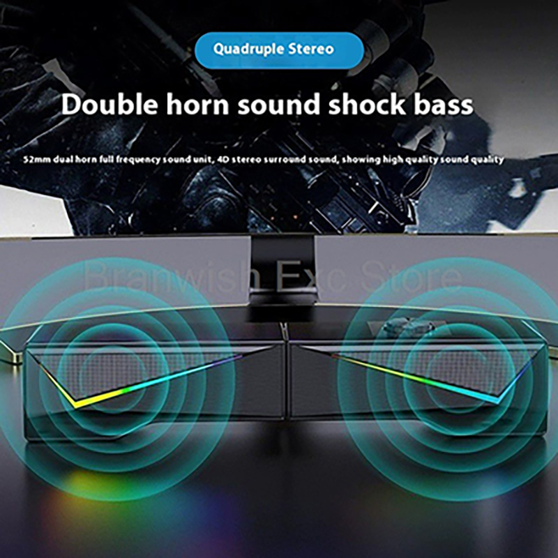 Rgb Computer Soundbar For Pc - 2x2.5W Altoparlante del computer RGB Light