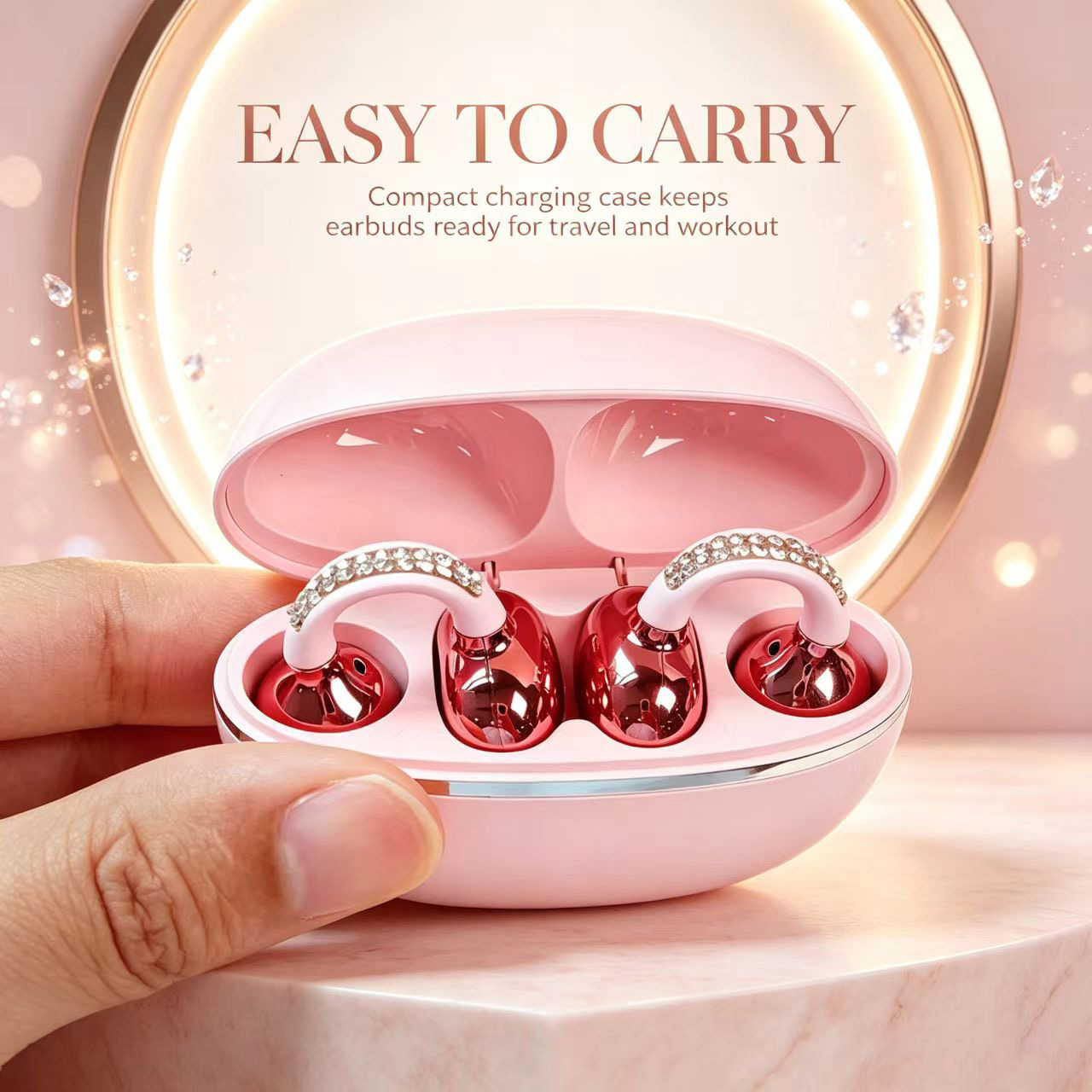Open Ear Air Conduction Headphones - Auricolari Wireless con Clip per Orecchio
