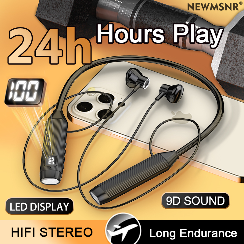 Magnetic Neckband Sports Earphones - Display a LED TWS Cuffie wireless