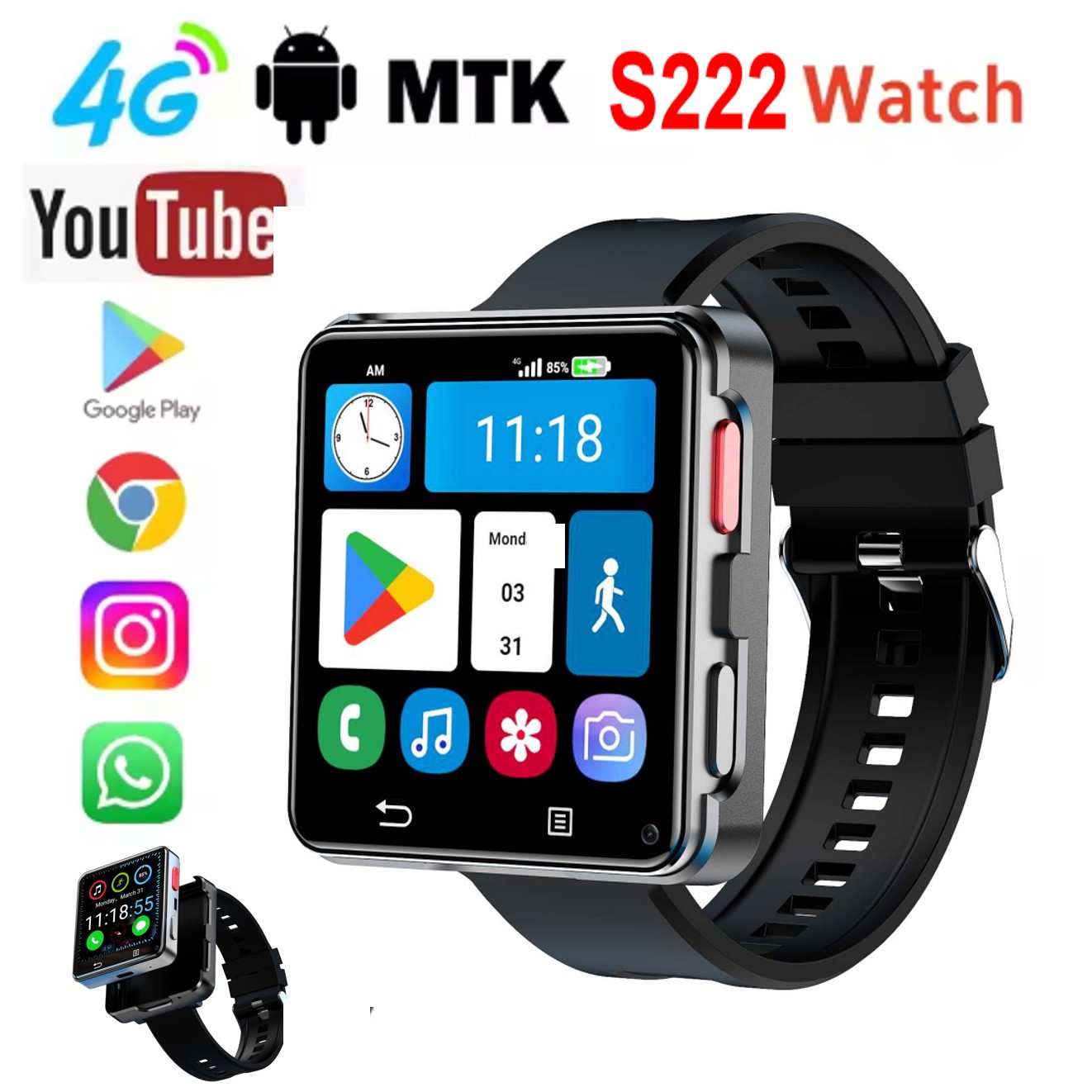 Smartwatches - Smartwatch S222 4G con scheda SIM,