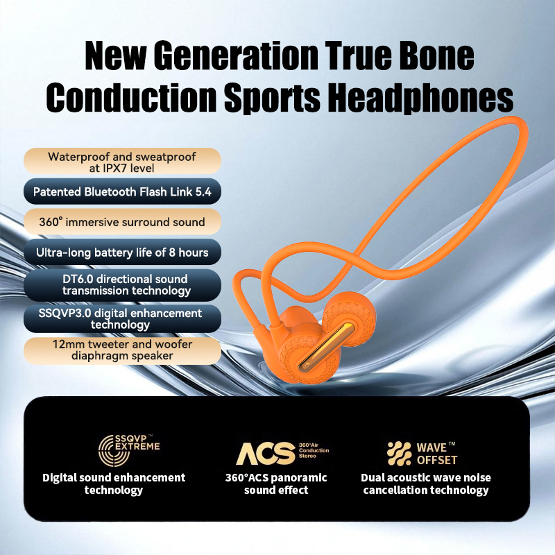 Bone Conduction Running Headphones - Auricolari Sportivi Bluetooth a Conduzione Ossea,