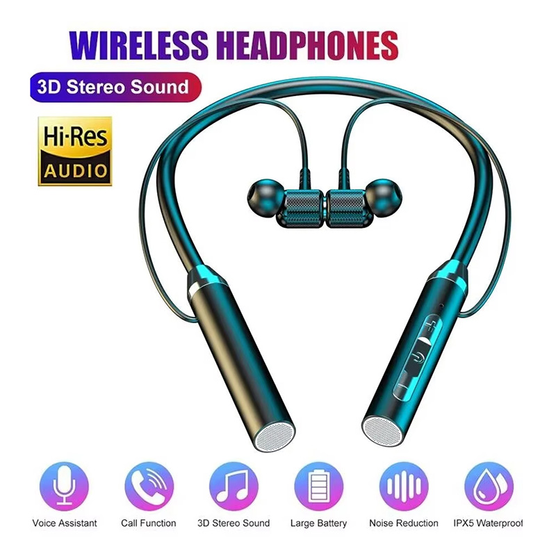 Magnetic Neckband Sports Earphones - Auricolari Bluetooth 5.0 con Fascia da