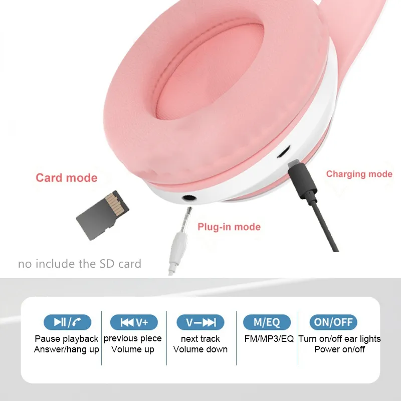Nuovissime Cuffie Wireless STN - Cat Ear Bluetooth Headset Led recensione e prezzo