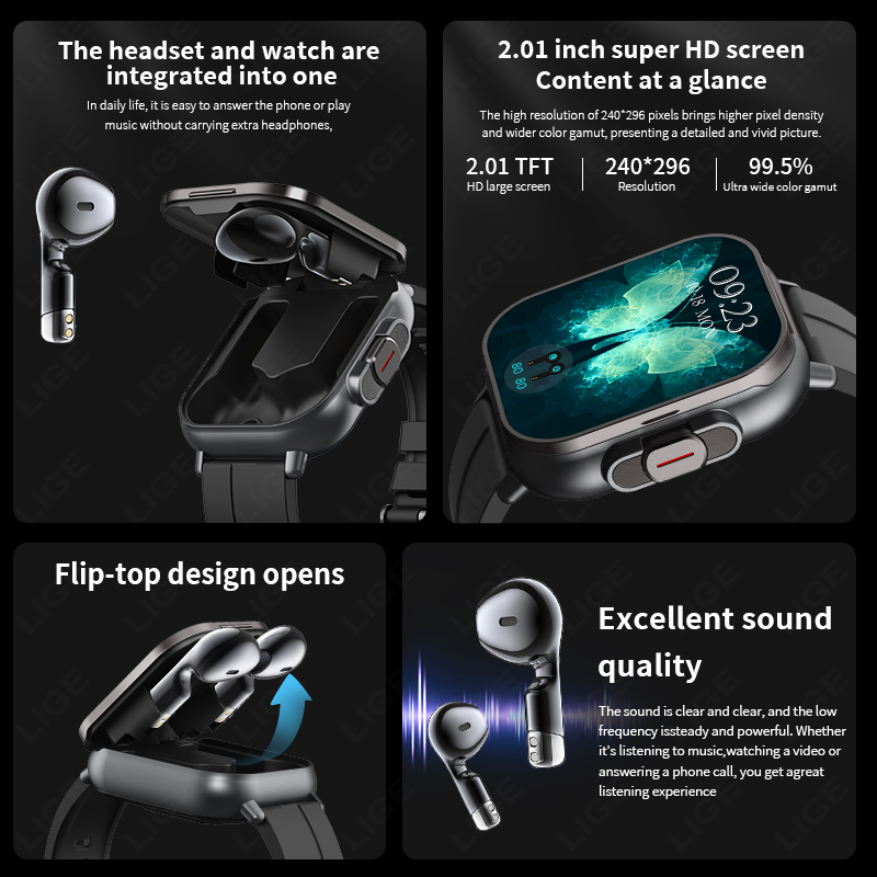 LIGE Nuovo Smartwatch 2 in 1 c - Tws Earbuds Bluetooth 5.3 recensione e prezzo
