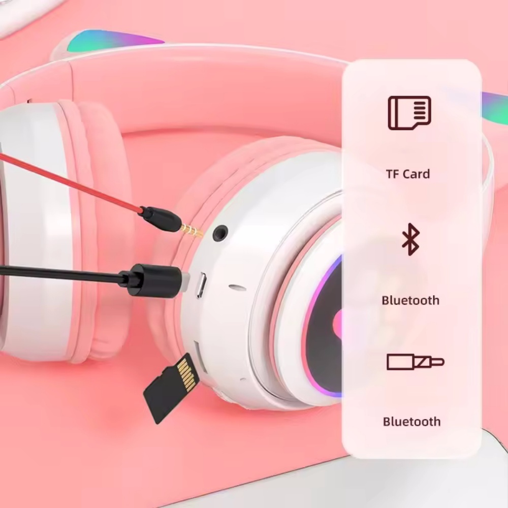 Cuffie Wireless con Orecchie d - Cat Ear Bluetooth Headset Led recensione e prezzo