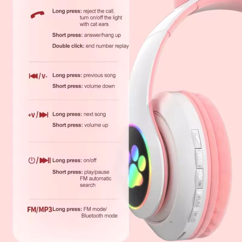 Cuffie Wireless con Orecchie d - Cat Ear Bluetooth Headset Led recensione e prezzo